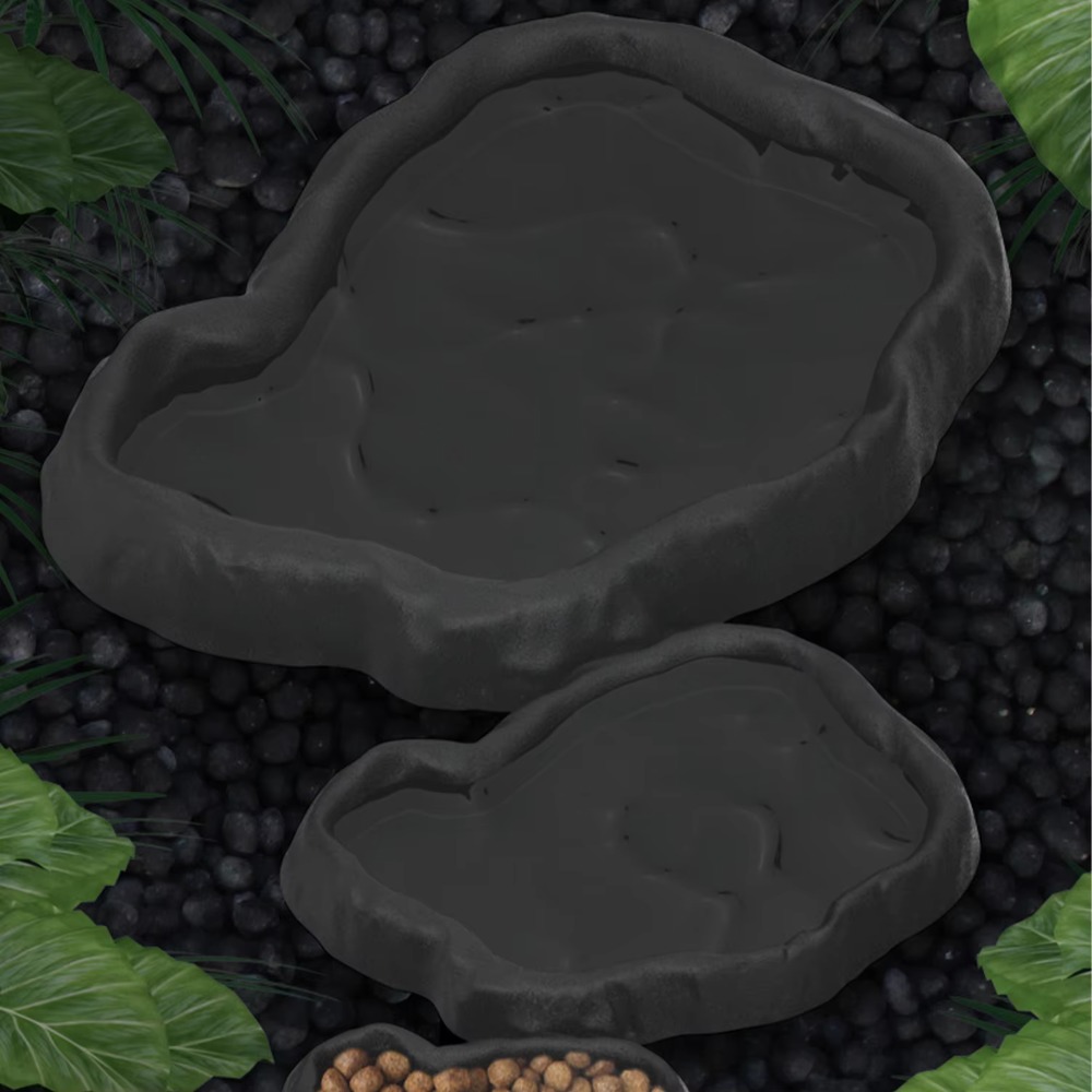Water Dish Reptile - ABS Reçine Sürüngen Besleyici Kase Taklit